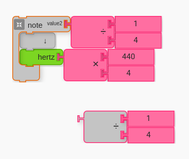 Existing Hertz block with Division Block set to 1/4 (the default)