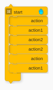 Organize the Action Blocks to create the musical form of Twinkle Twinkle