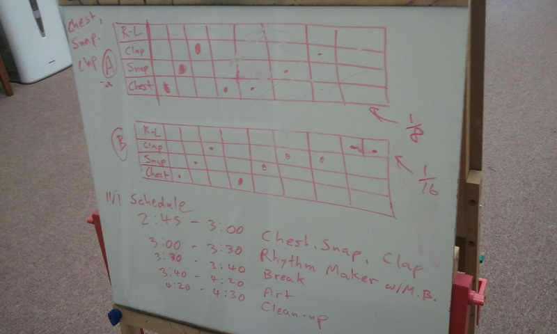Chest, Snap, Clap as Completed with Students