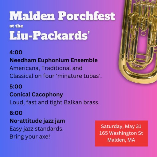Malden Porchfest at the Liu-Packards'